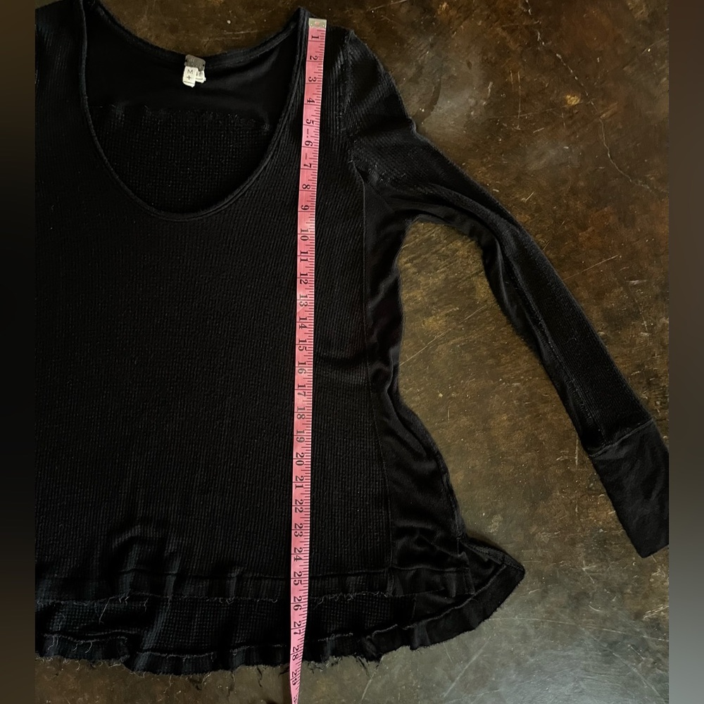 Free People Black Ruffled Tunic Blouse - Picture 11 of 14
